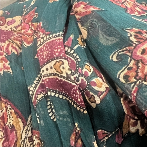 NWT Band Of The Free Run the World Pine Paisley Empire Waist Midi Dress XS - Picture 5 of 8